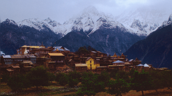 A scenic view of Chitkul village