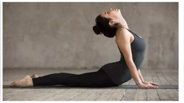 Cobra pose stretches chest and abdomen