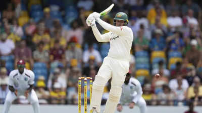 Usman Khawaja batting during a Test match
