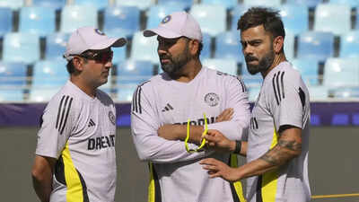 Rohit Sharma with Gautam Gambhir and Virat Kohli