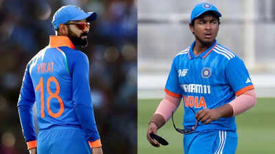 Vaibhav Suryavanshi, wearing jersey number 18, compared to Virat Kohli.