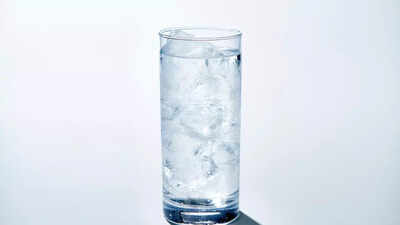 Refreshing glass of cold water.