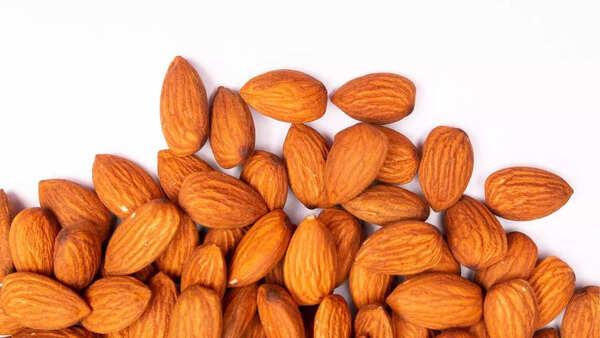 A handful of fresh almonds