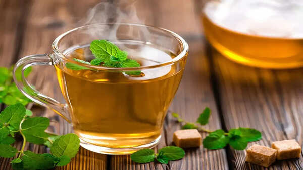Refreshing cup of green tea
