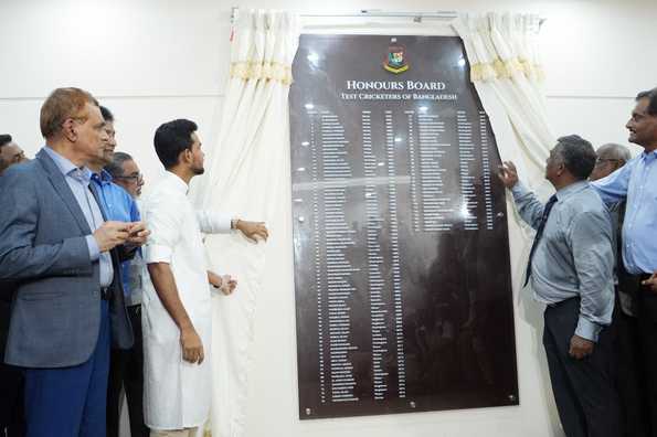 The newly unveiled Honours Board at Sher-e-Bangla Stadium.