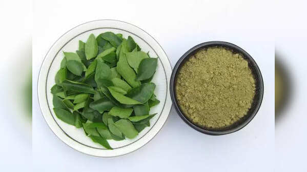 Curry leaf paste application for hair growth
