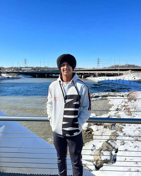 Harvansh with his father in Canada